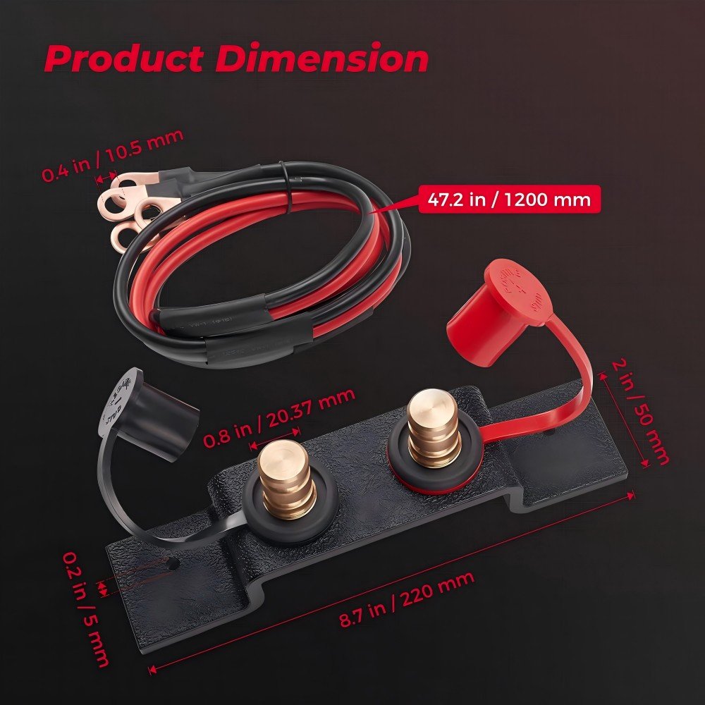 UTV Jump Starter Battery Terminals Relocation Kit Remote Charging Tool UTV ATV Car Truck RV Diesel Boat Parts Accessories