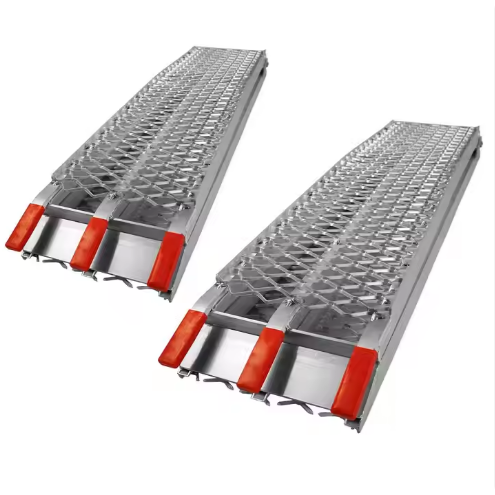 Aluminum Loading Ramp with Support Rod for Motorcycle ATV/UTV Truck Lawnmower