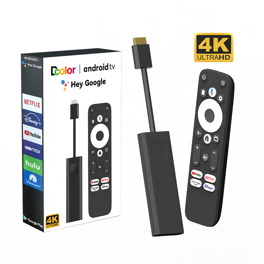 New Dcolor GD1 4K ATV Stick 2+16GB Google Certified Android TV Box 2.4/5G Dual WiFi BT Voice Remote OTT TV Box 5G TV BOX