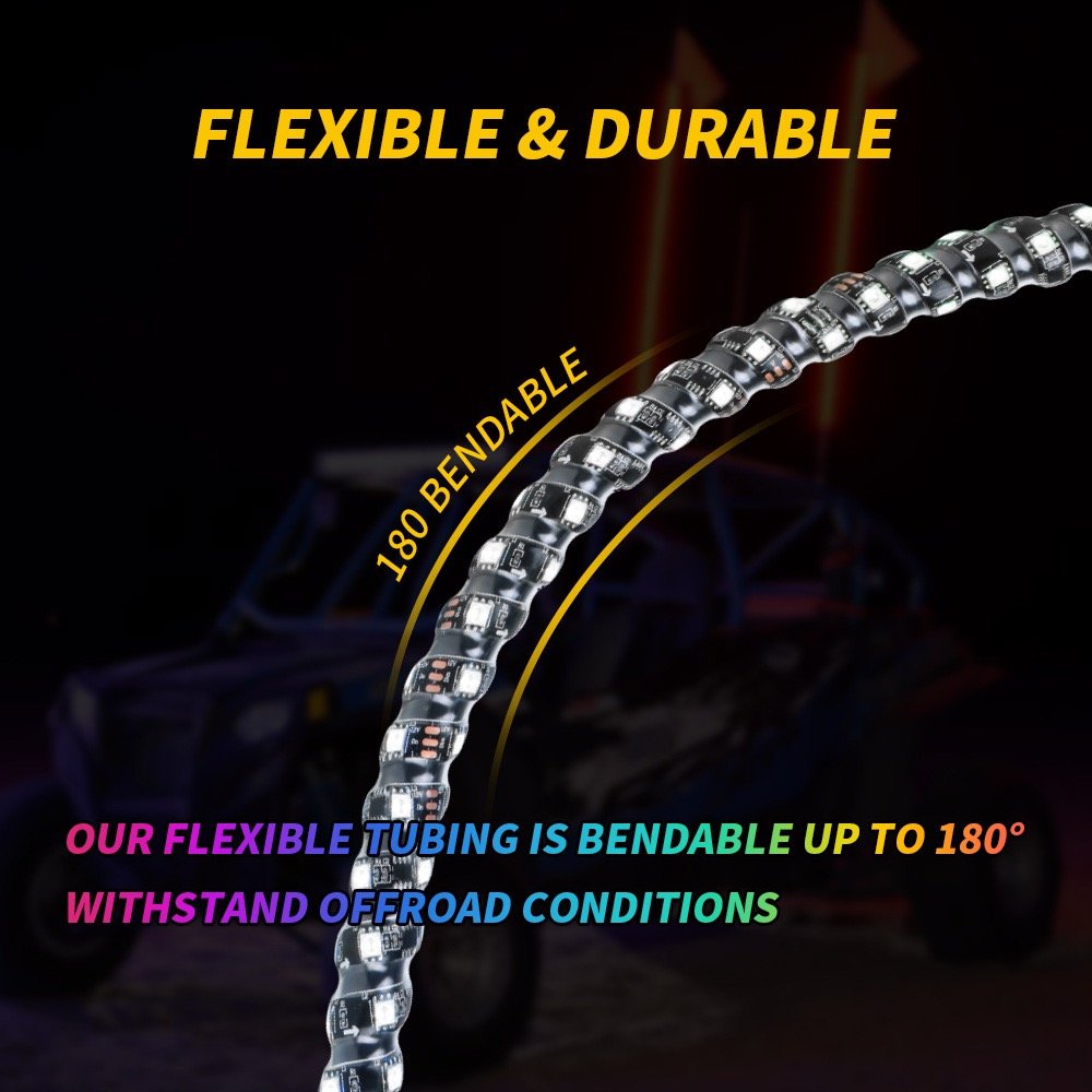 Dual Control LED Flagpole Light for UTV & ATV Modified Off-Road Beach & Horse Racing Flag Light APP Control Driving Lights