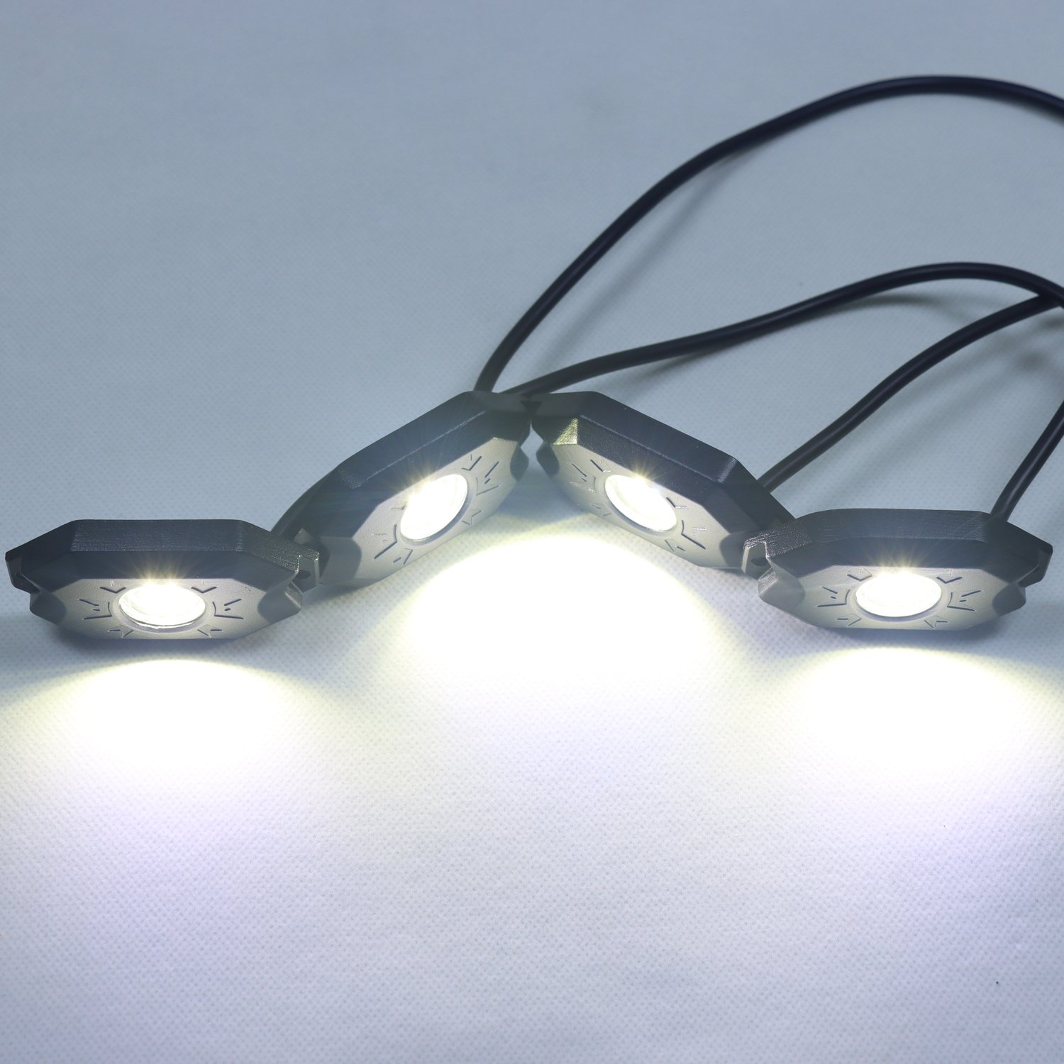 4 Pods Rock Light ATV RGBW Switchable Rock Lights with Pure White LED for Truck