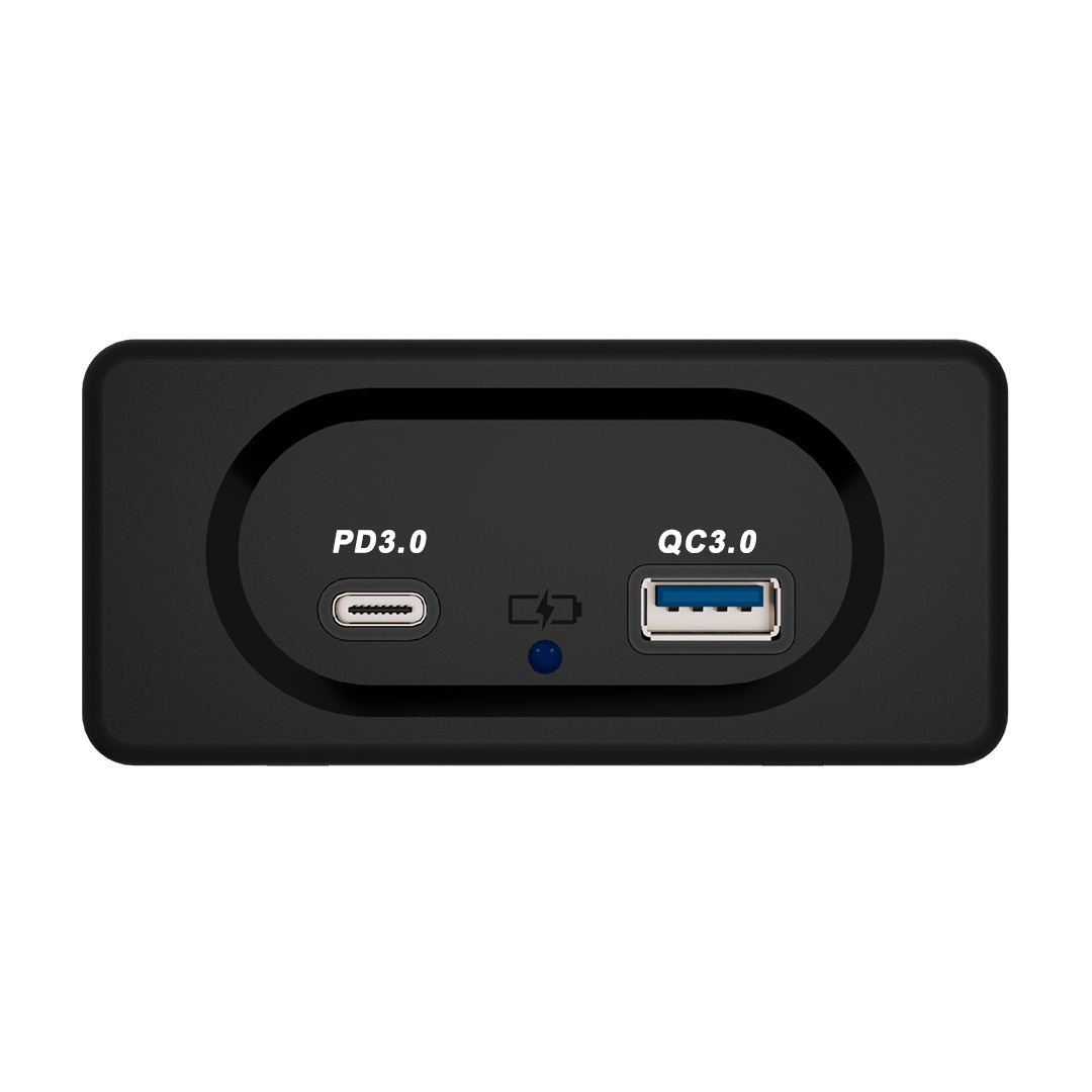 12 Volt USB Socket with Cap Dual Port Quick USB Adapters (PD&Type-C)for Cars Bus RV Boat ATV Truck Panel Mount