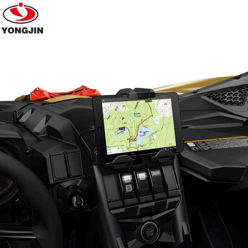 Yongjin ATV UTV Black Electronic Device Holder Integrated Storage for Can Am Maverick X3 2017 18