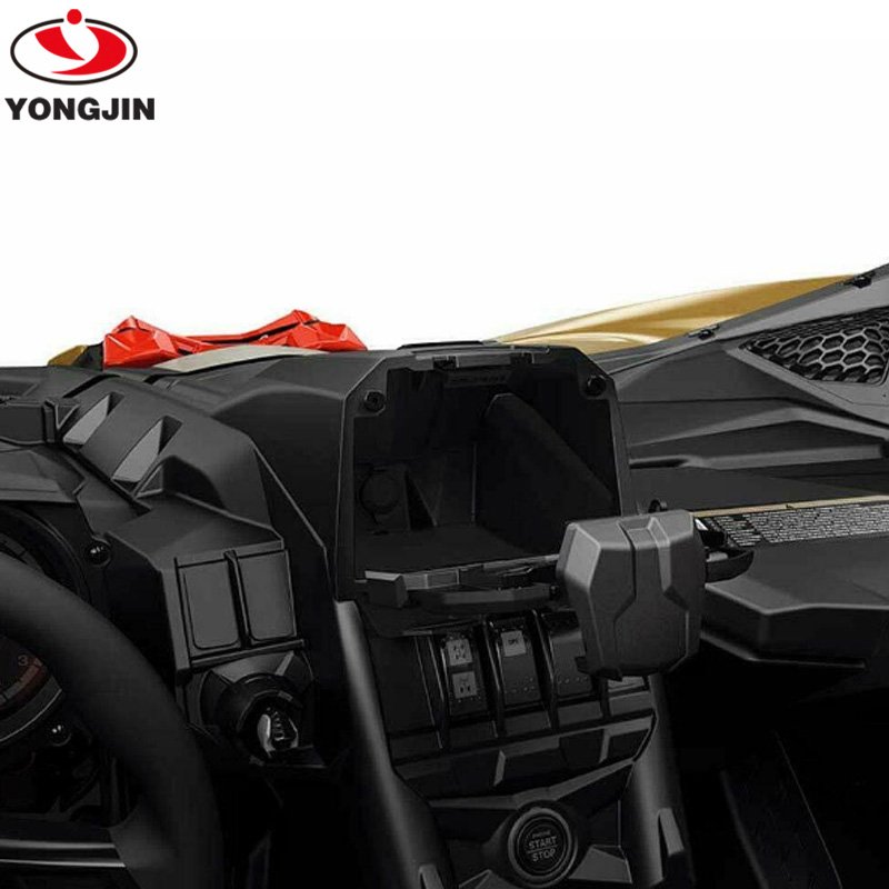 Yongjin ATV UTV Black Electronic Device Holder Integrated Storage for Can Am Maverick X3 2017 18