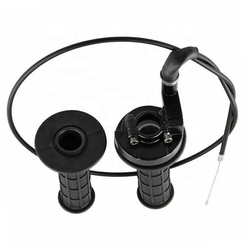 1 Pair 22mm Motorcycle Throttle Grip with Twist Cable Handle Bar Hand Grips for Pit Dirt Bike ATV Quad Motocross Racing