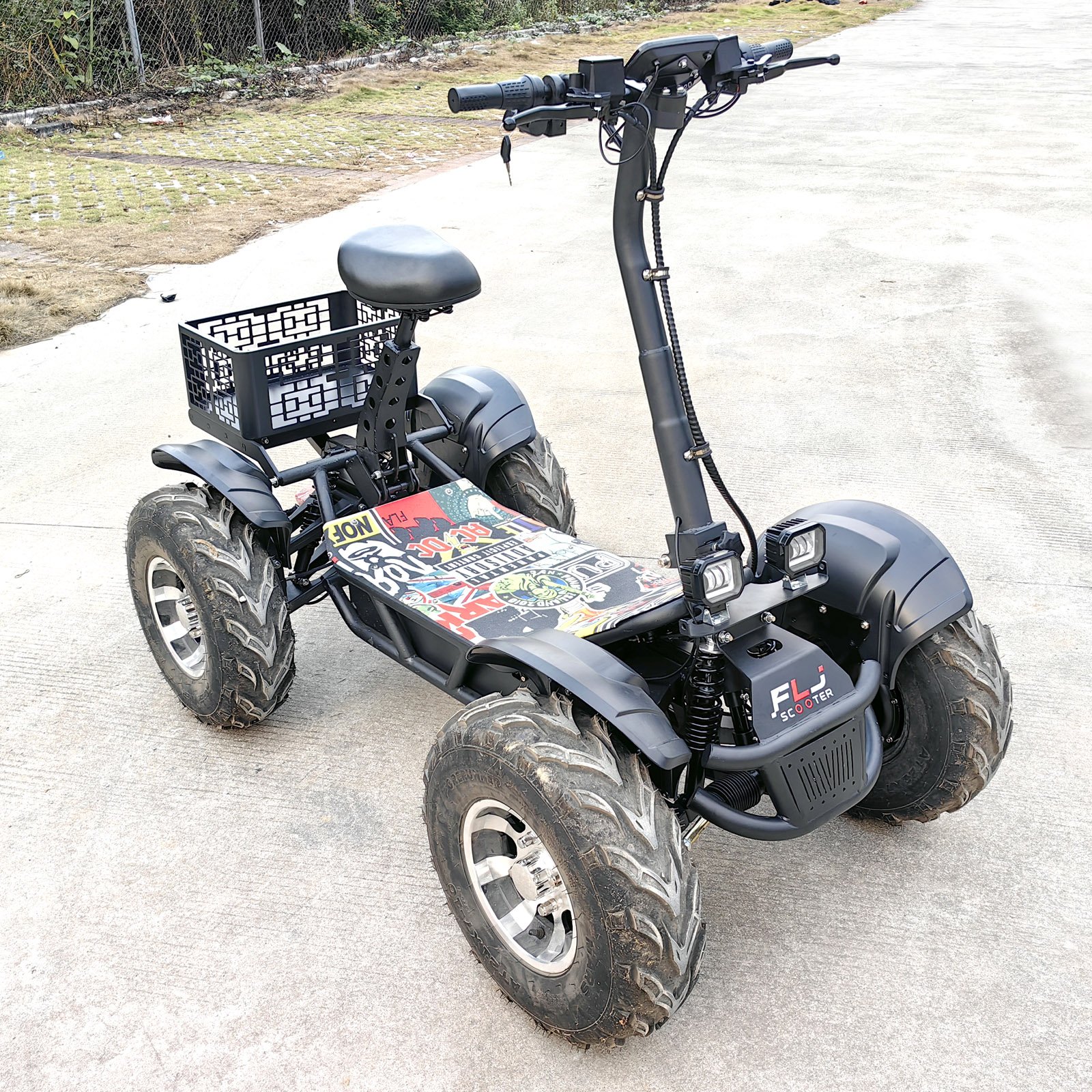 FLJ 4x4 10000W E-Scooter 67.2V 80Ah All-Terrain Vehicle Powerful Electric ATV with 21 Inch Four Drive Off Road Electric Scooter