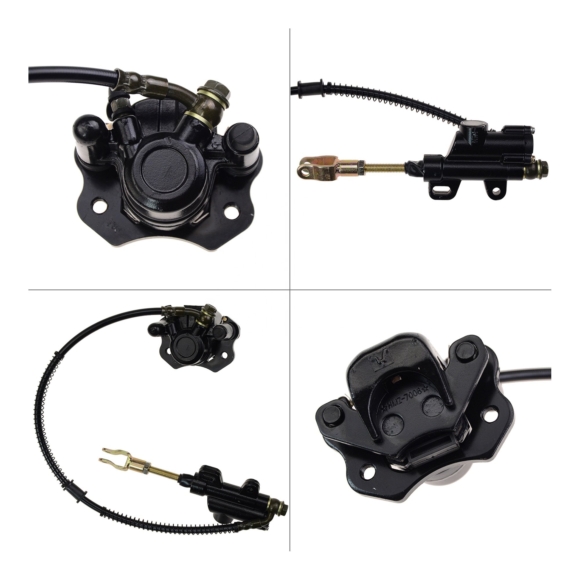 GOOFIT Rear Brake Master Cylinder Caliper Assembly with Rear Disc Brake Pad Fit for 50cc 70cc 90cc 110cc 125cc Chinese ATV