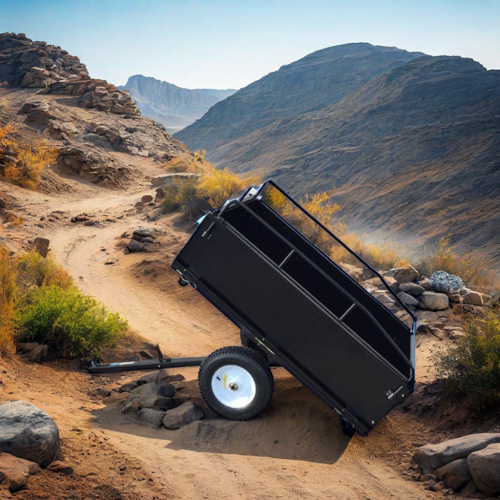 Heavy-Duty Multi-Use ATV Utility Trailer Low MOQ Tow Behind Garden/ Golf Cart Trailer With Tilting Feature