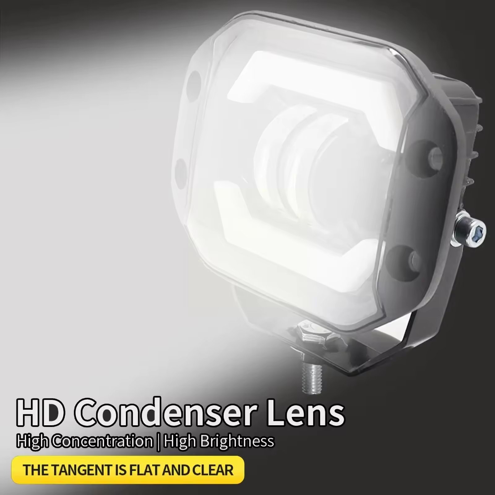 Superbleds White Amber LED Pods Headlight Flush Mount Off Road Angel Eye Fog Lights Auxiliary Car Work Lights 12V 24V Truck ATV