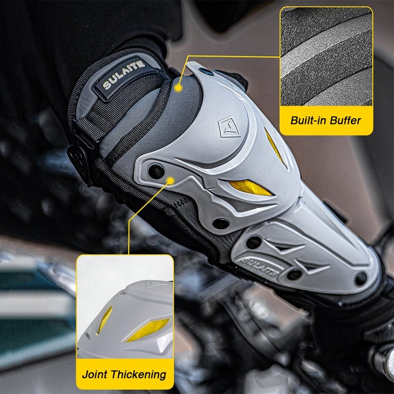 Gray Motorcycles Racing Protective and Safety Knee Armor Pad Motorcycle Racing Elbow and Knee Pads