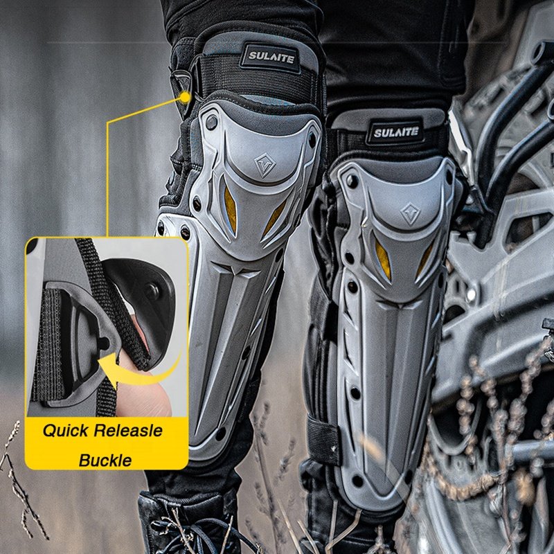 Gray Motorcycles Racing Protective and Safety Knee Armor Pad Motorcycle Racing Elbow and Knee Pads
