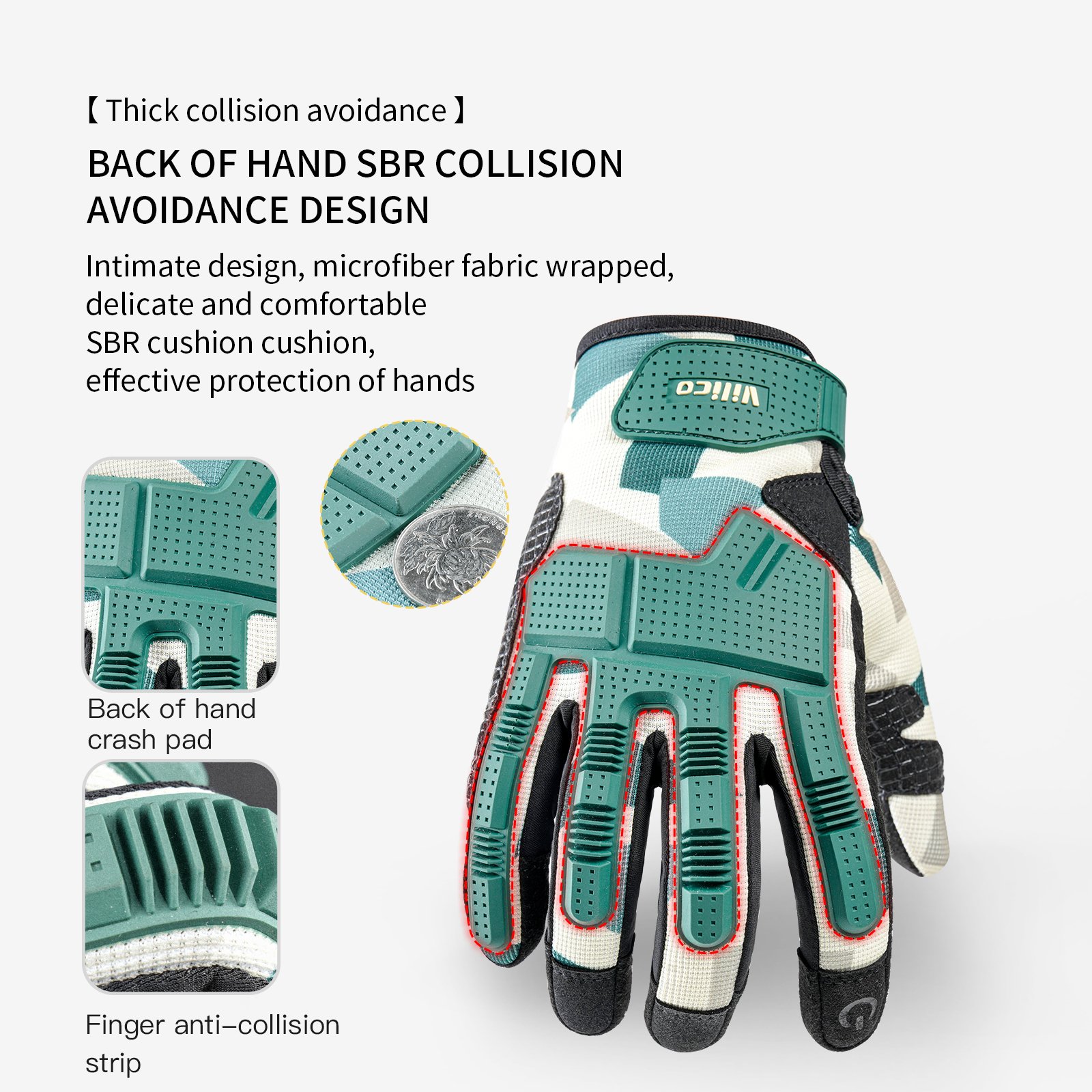 MTB Mountain Bike Gloves with Touchscreen & Thicken EVA Padded TPR Knuckle Protection BMX MX ATV Motorcycle Sports Gym Cycling