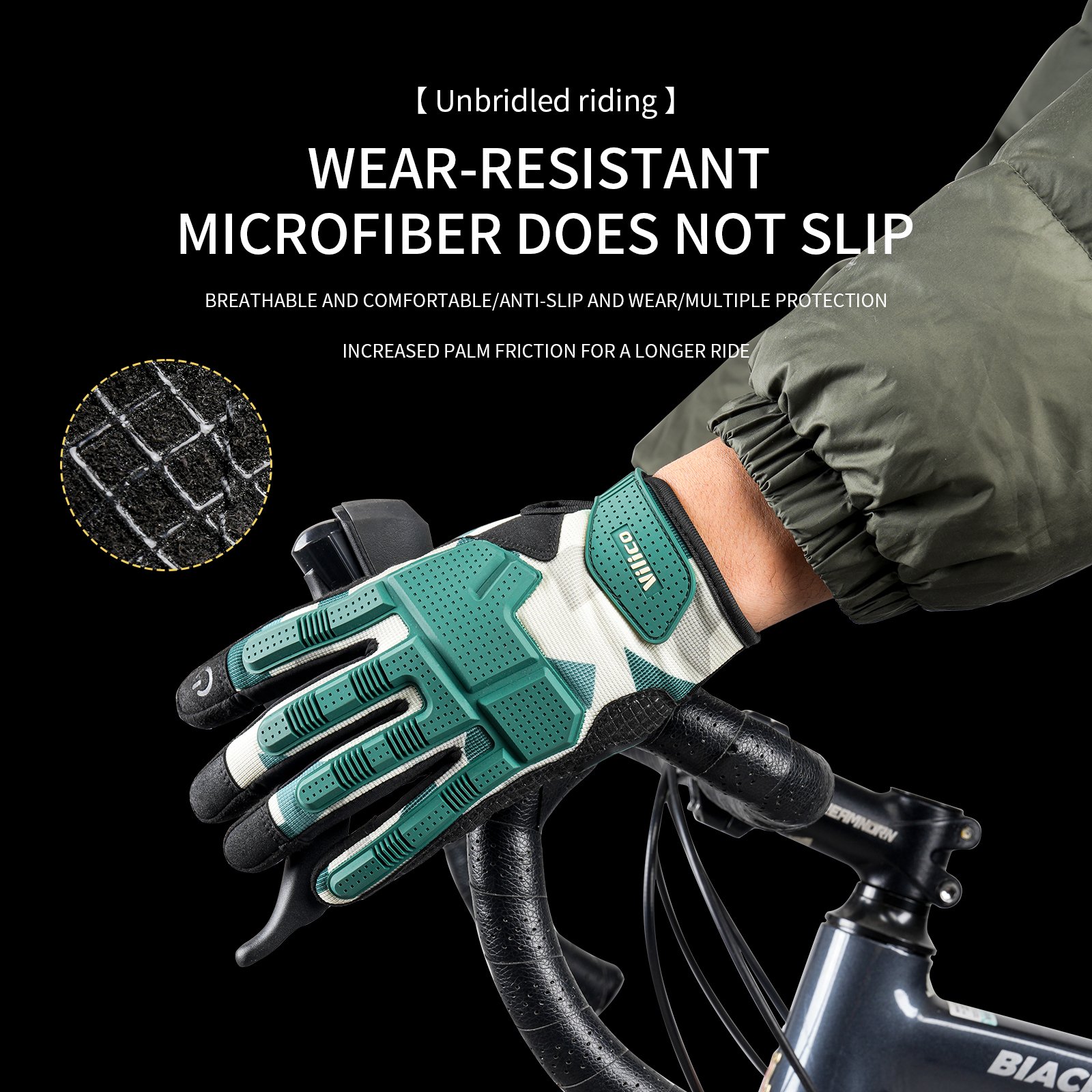 MTB Mountain Bike Gloves with Touchscreen & Thicken EVA Padded TPR Knuckle Protection BMX MX ATV Motorcycle Sports Gym Cycling