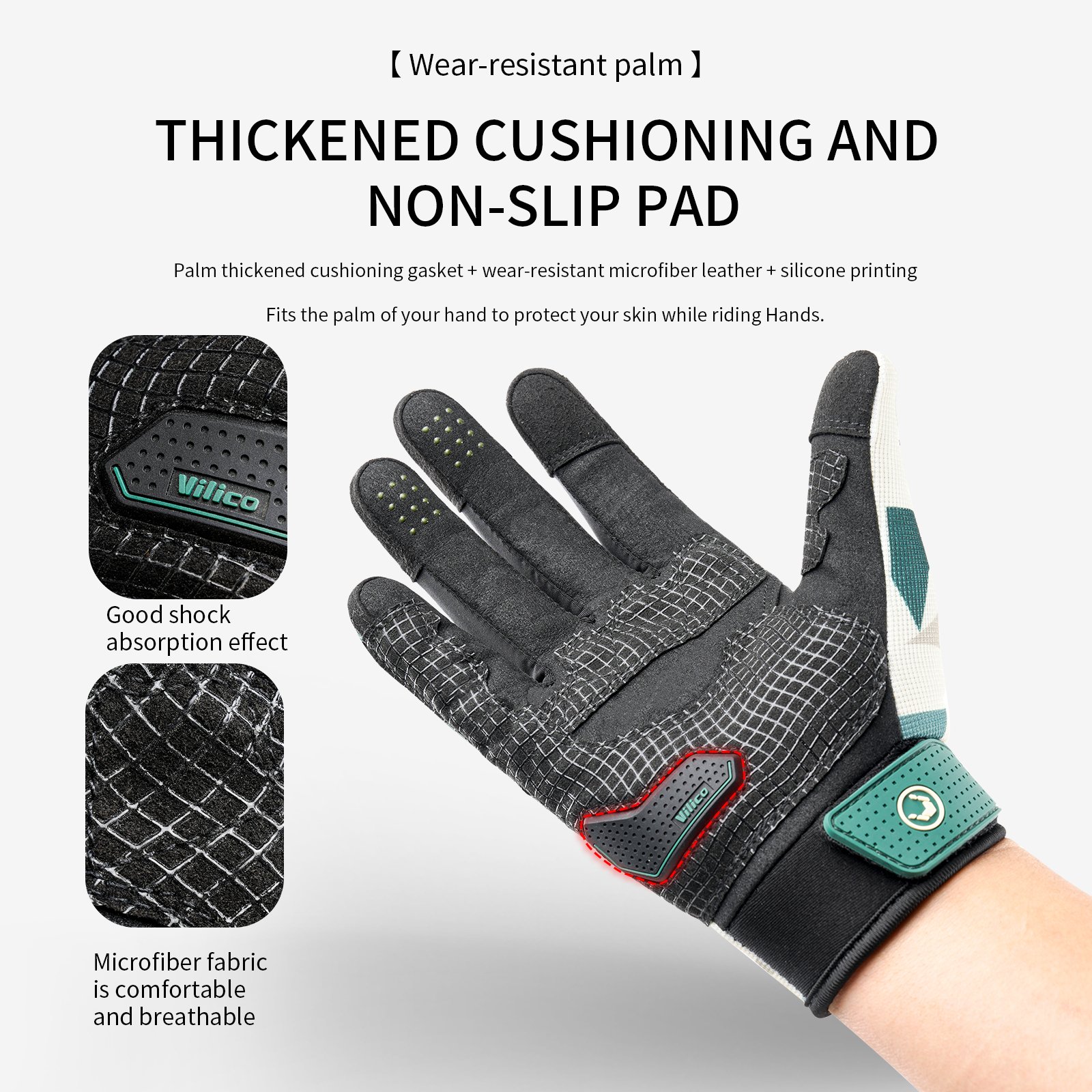MTB Mountain Bike Gloves with Touchscreen & Thicken EVA Padded TPR Knuckle Protection BMX MX ATV Motorcycle Sports Gym Cycling