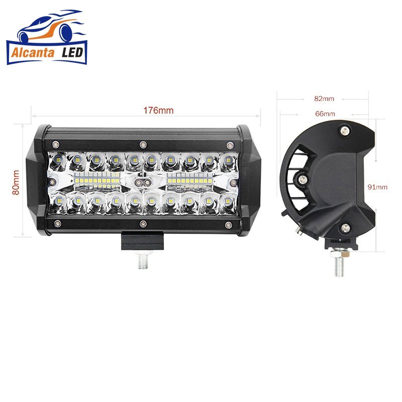 7 Inch 120W Offroad White LED Bar 12V 24V Yellow LED Light Bar for Truck Boat 4x4 4WD ATV 3000K LED Work Light Car Fog Light