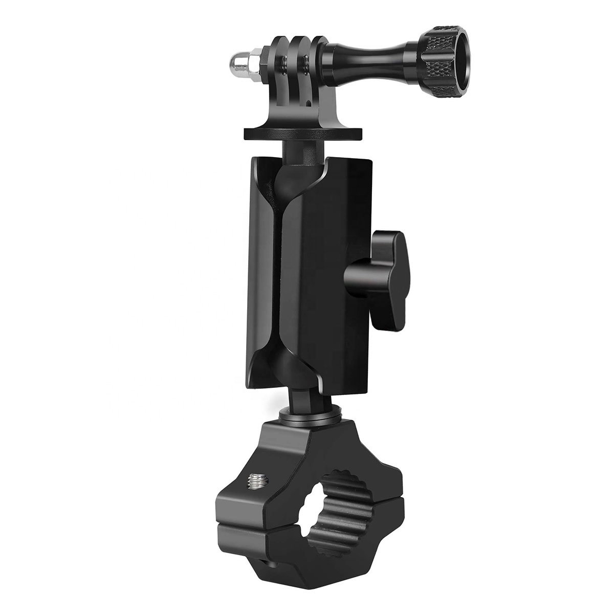 Action Camera Mount Holder for ATV Motorcycle Handlebar, Flexible Arm 360 Degree Camera Mount Clip Adjustable Bracket Clamp