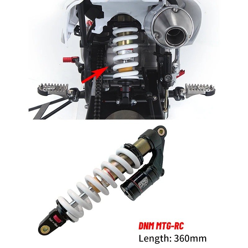 DNM MTG-RC Air Rear Shock Absorber Wire Control Lockable Rebound 360mm/1000lbs Pit Bike ATV Monkey Dax