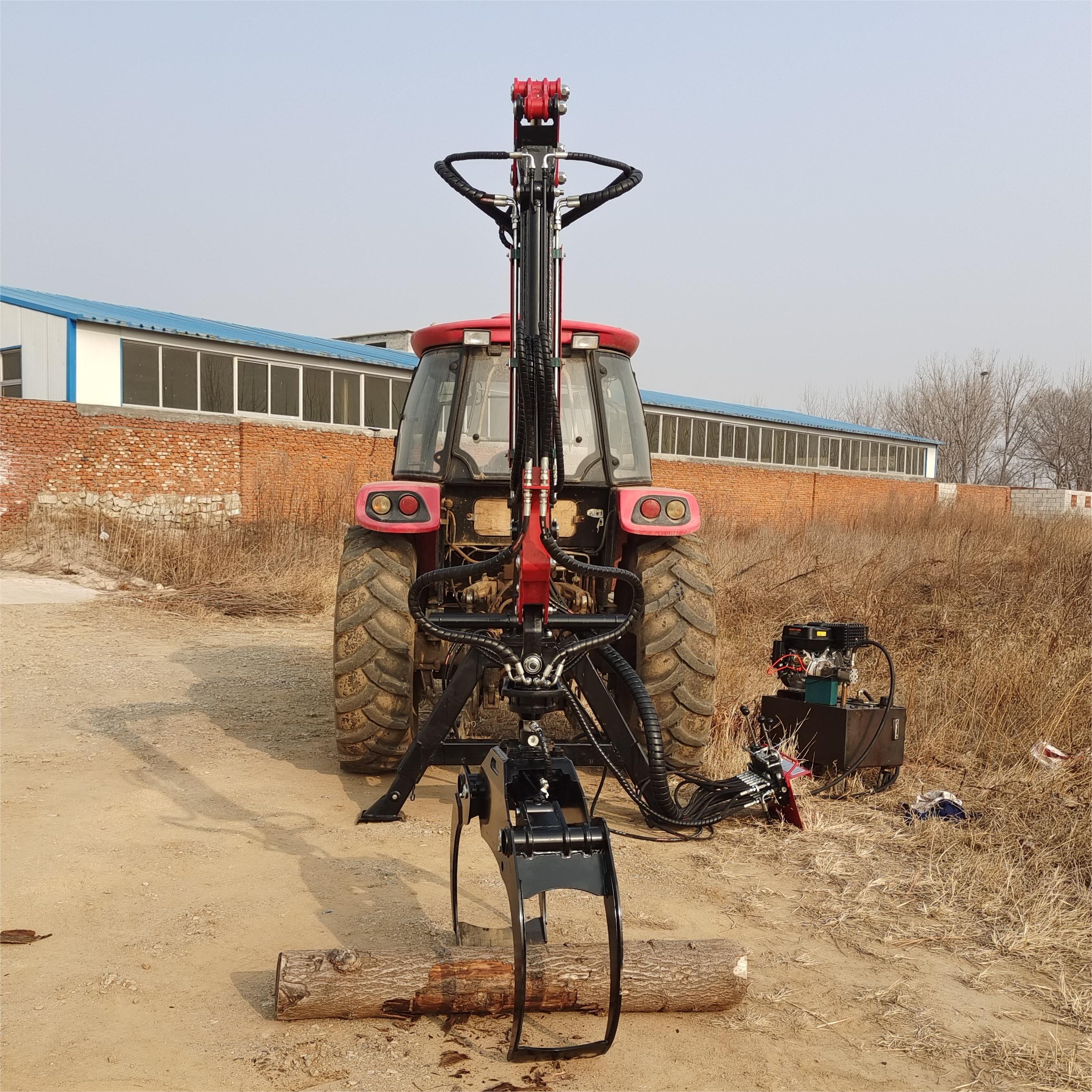 Bossworth Small Hydraulic Timber Wood Log Trailer Loader Crane for Tractor Attachments