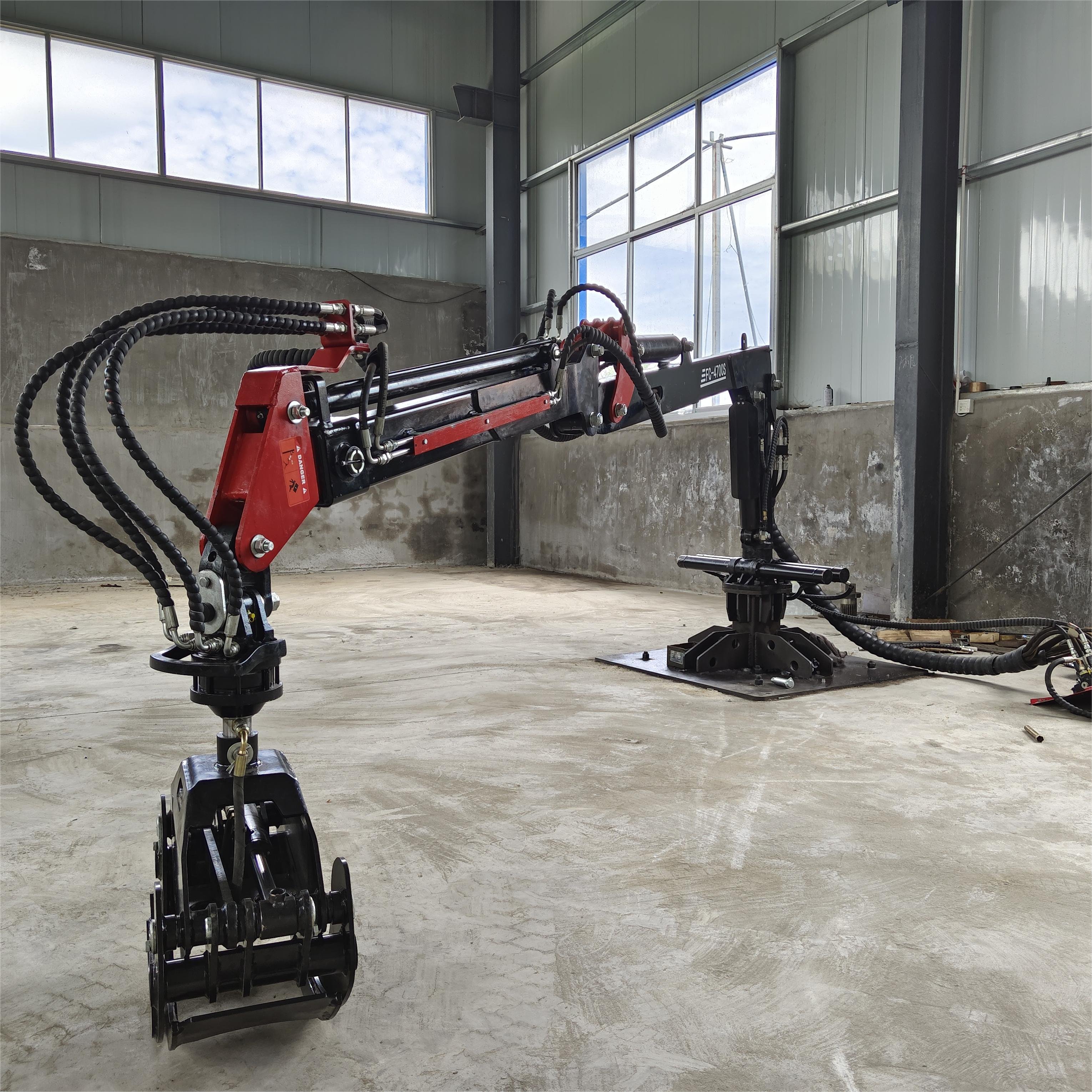 Bossworth Small Hydraulic Timber Wood Log Trailer Loader Crane for Tractor Attachments
