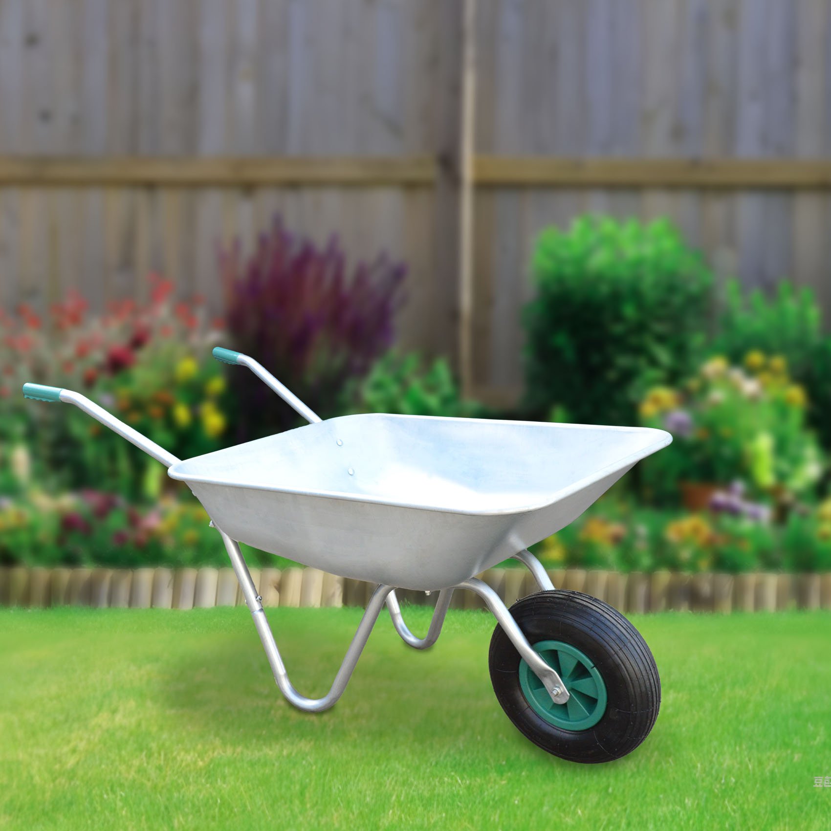 Outdoor 160L/200L Function Double Wheels Galvanized Steel Home Garden Cart Commercial Wheel Barrow Wheelbarrow