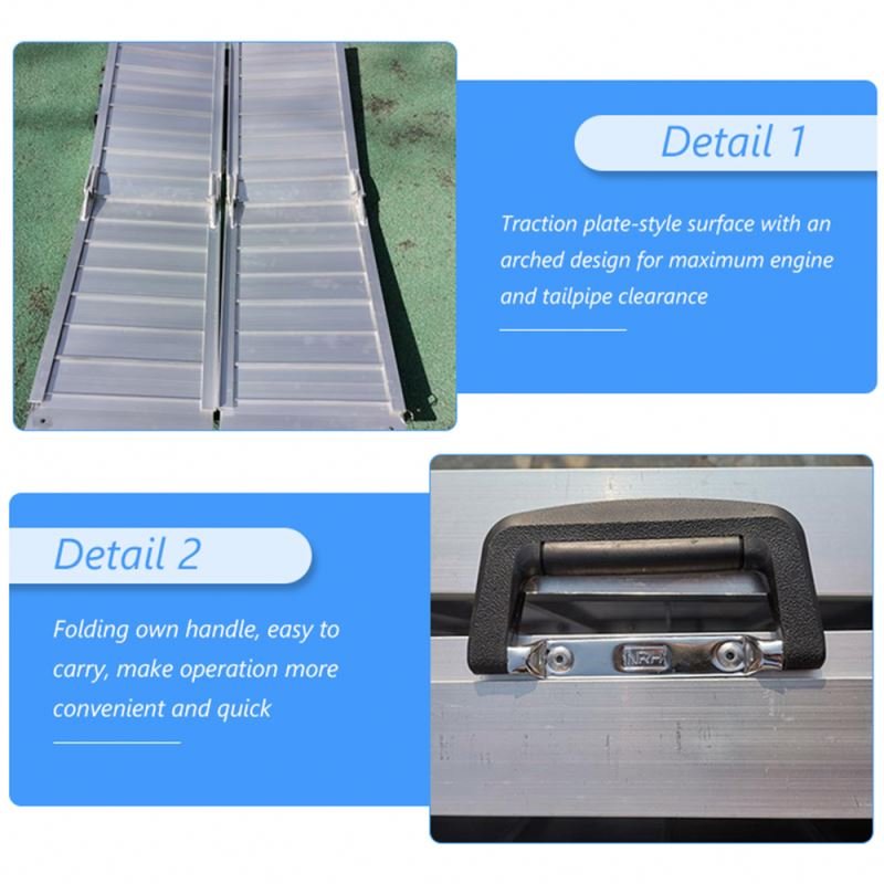Steel Frame Lightweight Outdoor Camping Wr001 Motorcycle Ramp Car Trailer Atv Vehicle Loading Ramp Folding Steel
