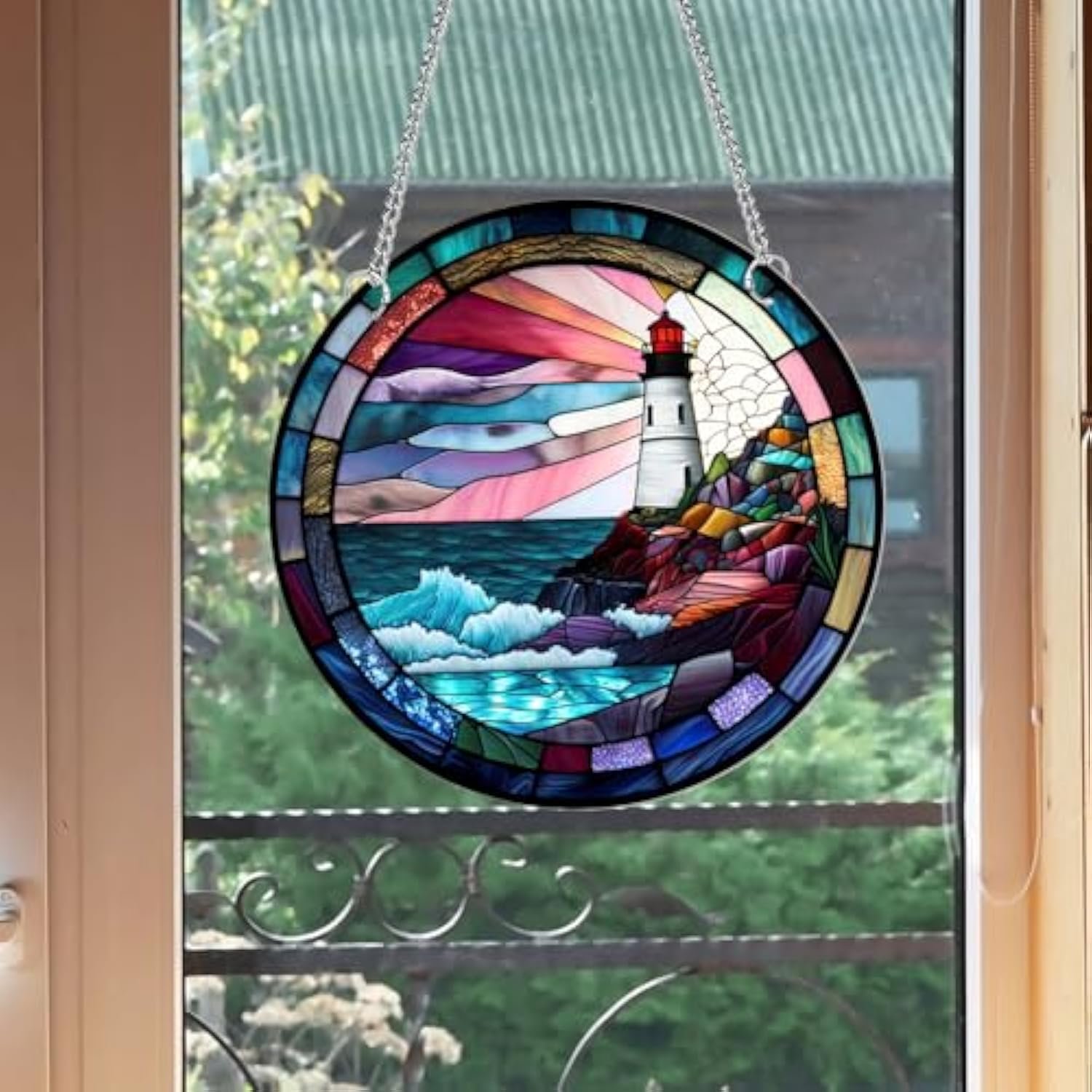 Wholesale Polished Stained Acrylic Poster Fairy Window Hanging Sun Catcher Crystal Decals for Cars and Movie Posters