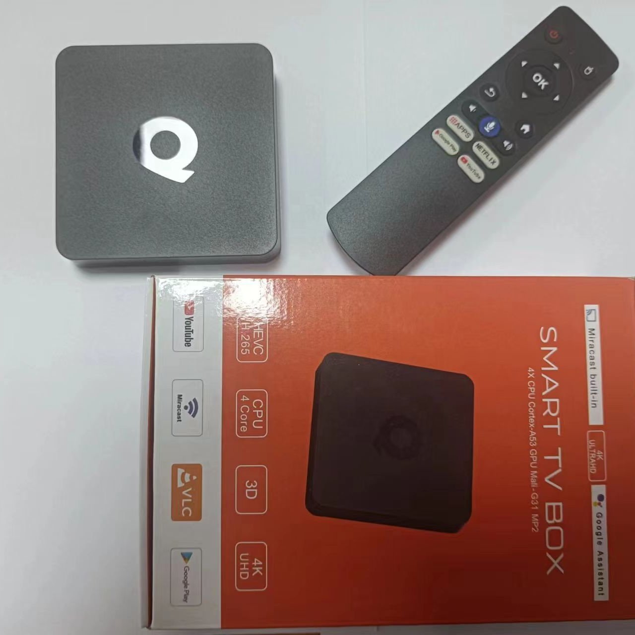 Cheapest Factory Price Q1 Android Tv 10 Os ATV Box Voice Remote Control Smart Tv Box Set-Top Box Q1
