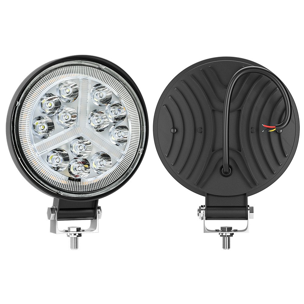 DXZ LED Tractor LIGHTS 4Inch Round 12LED Work Light 12V With signal Light 4x4 Tractor Headlight Spotlight for Truck ATV Atv