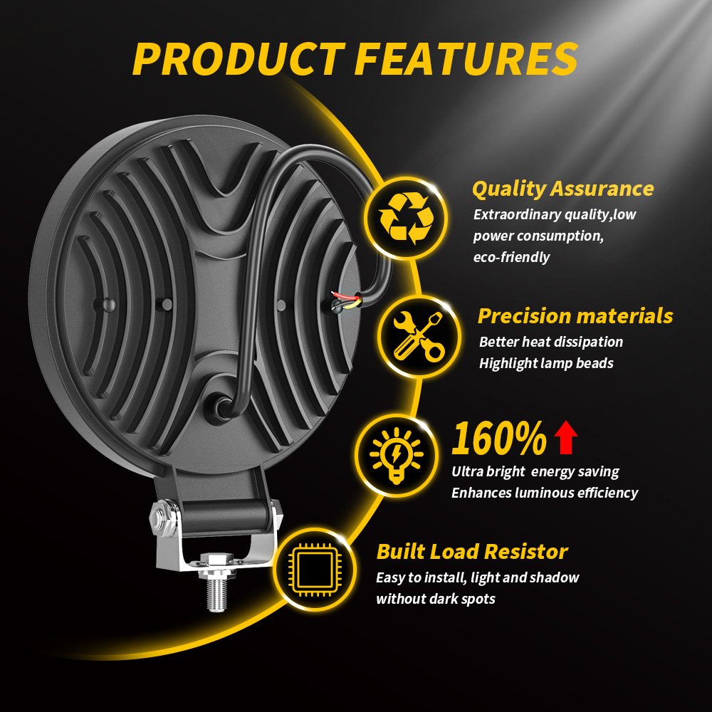 DXZ LED Tractor LIGHTS 4Inch Round 12LED Work Light 12V With signal Light 4x4 Tractor Headlight Spotlight for Truck ATV Atv