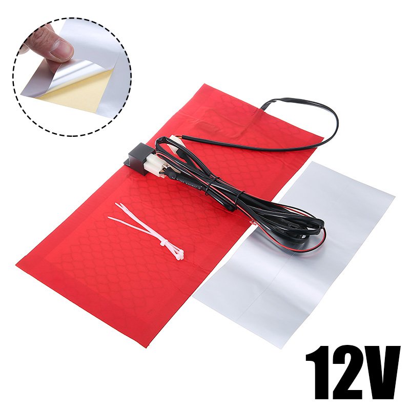 Universal 1set 25W 12V Motorcycle Carbon Fiber Waterproof Seat Heating Pad Heater Round Switch High and Low ATV UTV