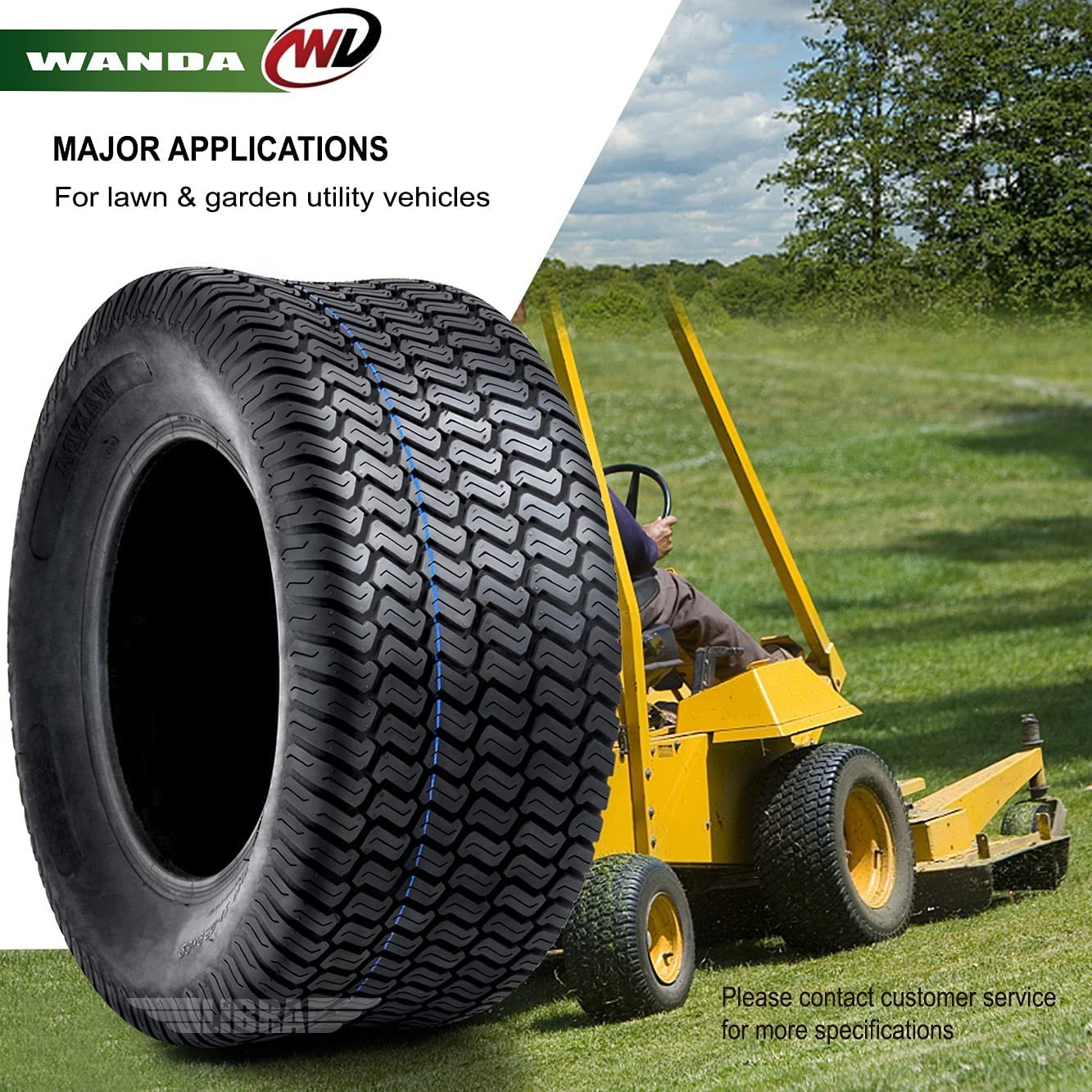 KTA 2023 WANDA 24x9.5-12 24x9.5x12 Lawn Mower Cart Turf Tires /4 Ply Lawn Garden Tire ATV and UTV Tires