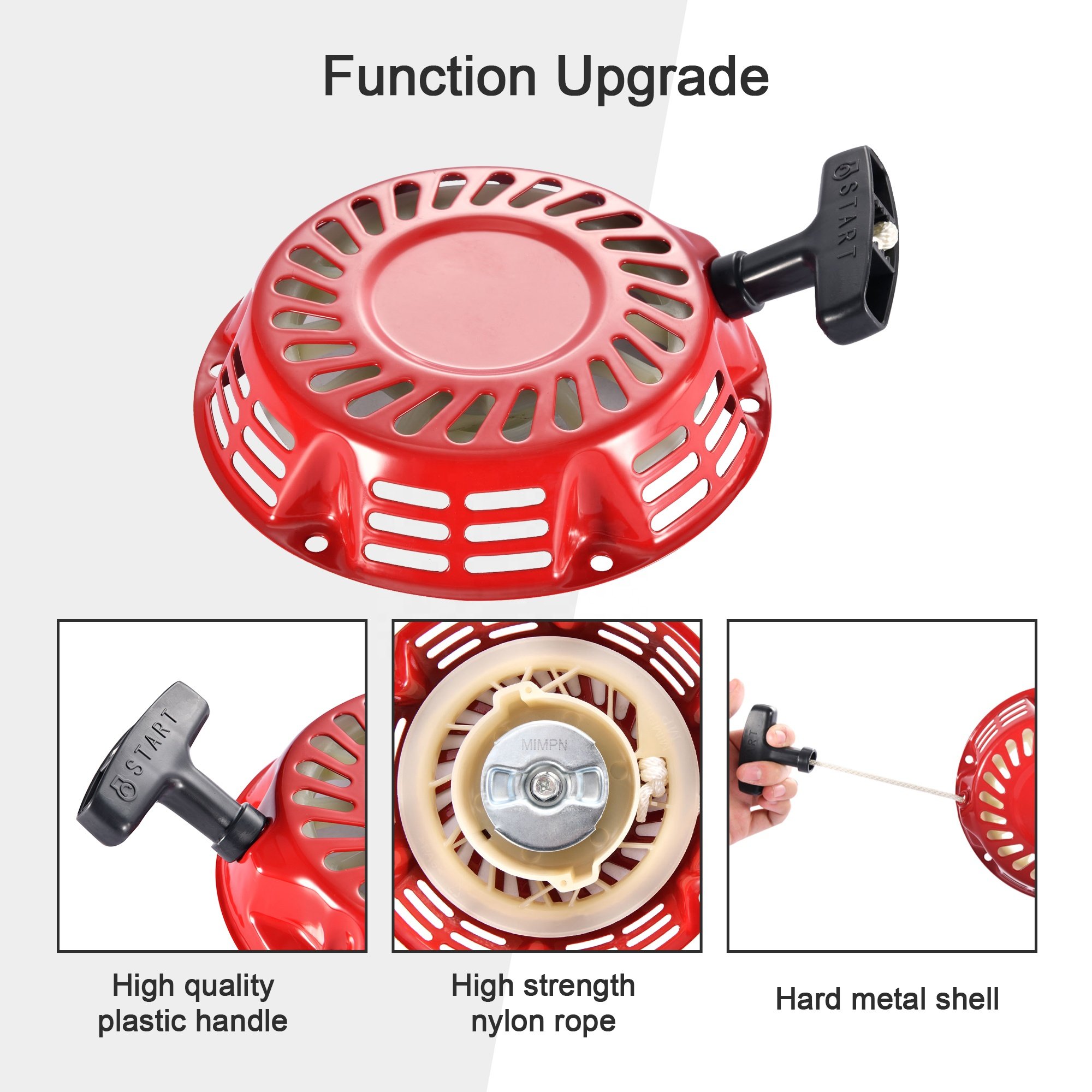 GOOFIT Pull Start Starter Recoil Coil Pully Parts Replacement for GX120 GX160 GX168 GX200 5.5hp 6.5hp Generator Parts