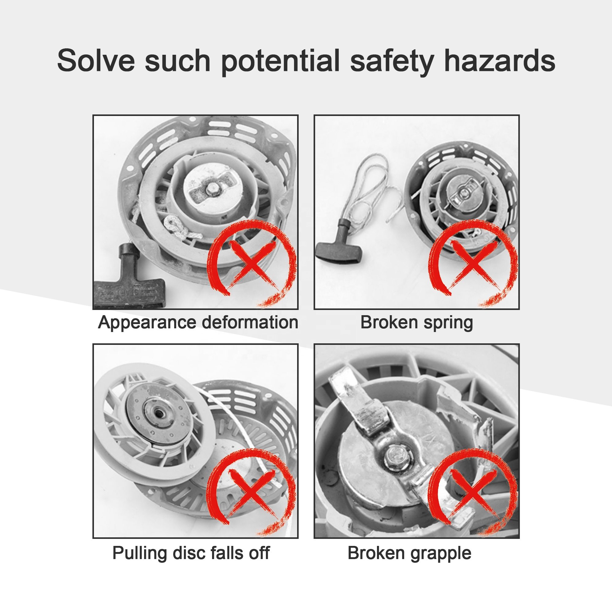 GOOFIT Pull Start Starter Recoil Coil Pully Parts Replacement for GX120 GX160 GX168 GX200 5.5hp 6.5hp Generator Parts