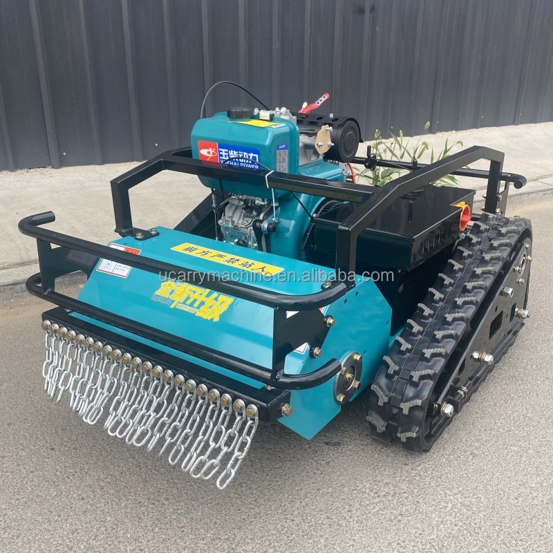 Upgraded 4-Stroke Industrial Diesel Flail Mower Lawnmower with Cordless Remote Control 24V ATV Farm Machine Free Shipping