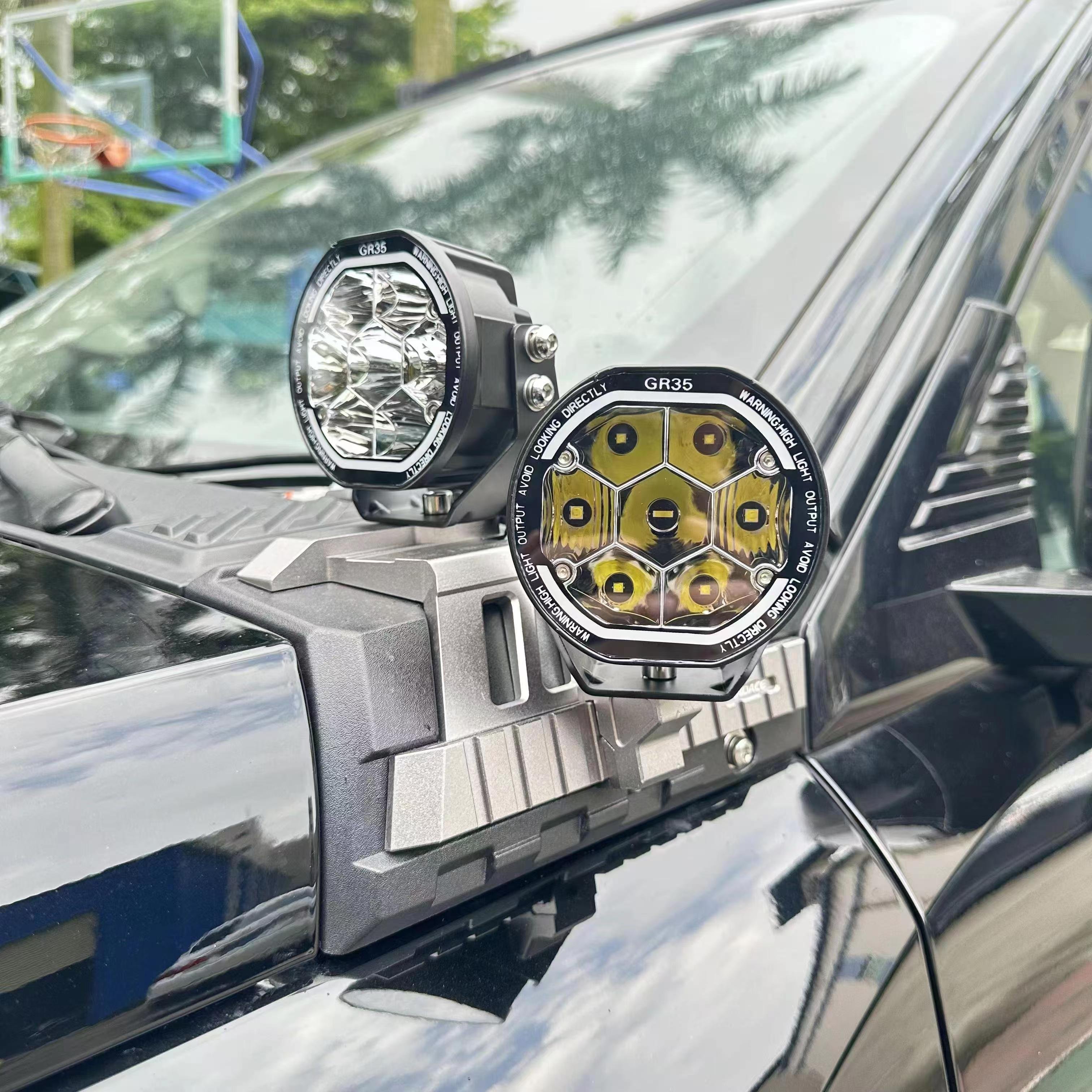Super Hyperspot Round Off-Road Light Amber Fog 3.5Inch Led Pod Lights , Universal Auxiliary Driving Light for Truck ATV UTV