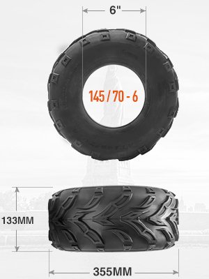 145/70-6 Sport ATV & Go Karts Knobby Tires (14x6-6) for Mud/sand/rocky Surfaces Various Terrains