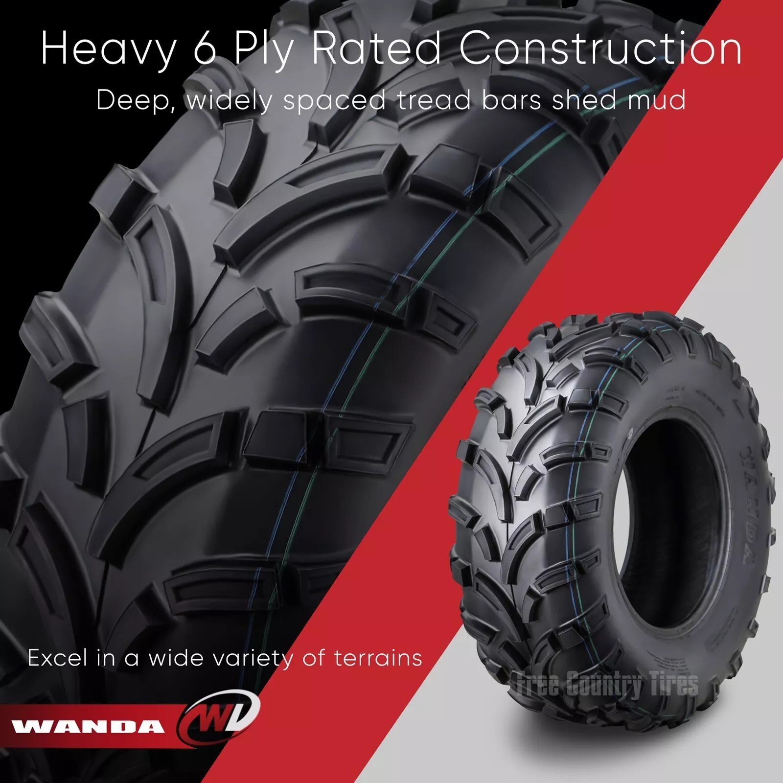 yamaha Atv WANDA P373 26*8-14 26x8-14 4x4 Tractors Atv Motor Roof Rack 4x4 Buggy off Road ATV and UTV Tires