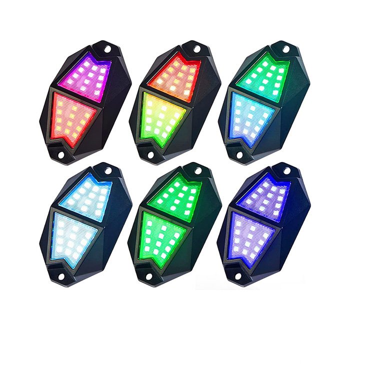 4 6 8 12 Pods Underglow Light APP and Remote Control Music Neon Off-road Rock Light Kit RGB Chasing LED Rock Lights for Car ATV