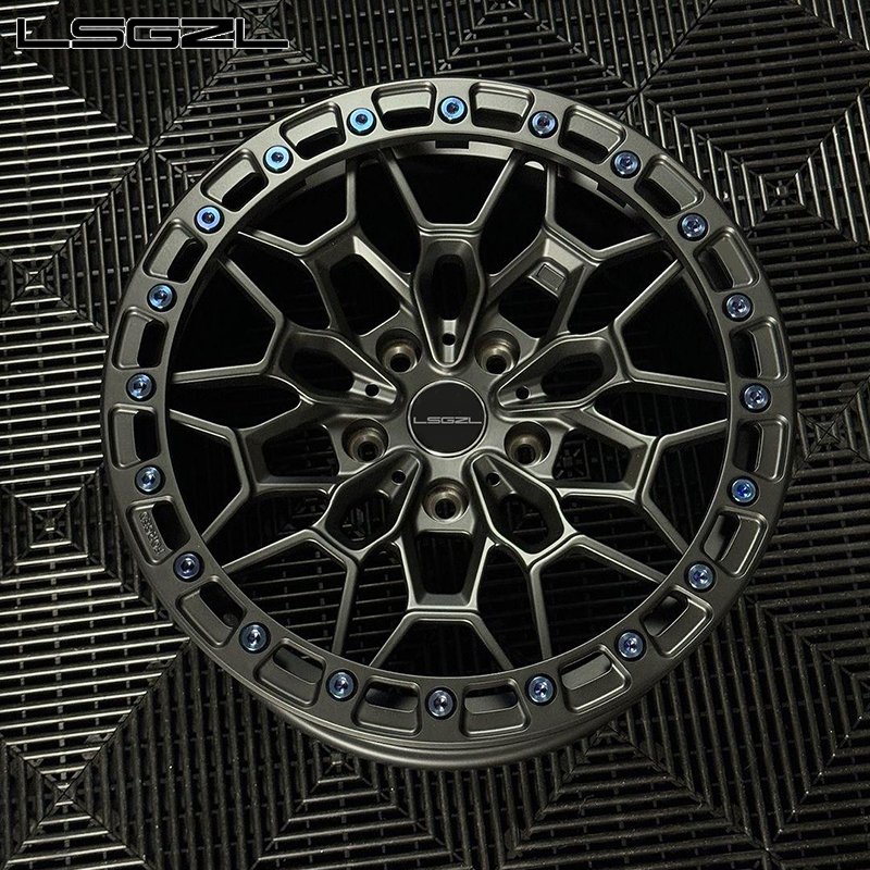 LSGZL Custom Beadlock Rim Forged Wheel 5x114.3 5X120 6X139.7 Concave Wheel 15 18 17 20 Inch Car Rim for ATV&UTV bmw Matte Black