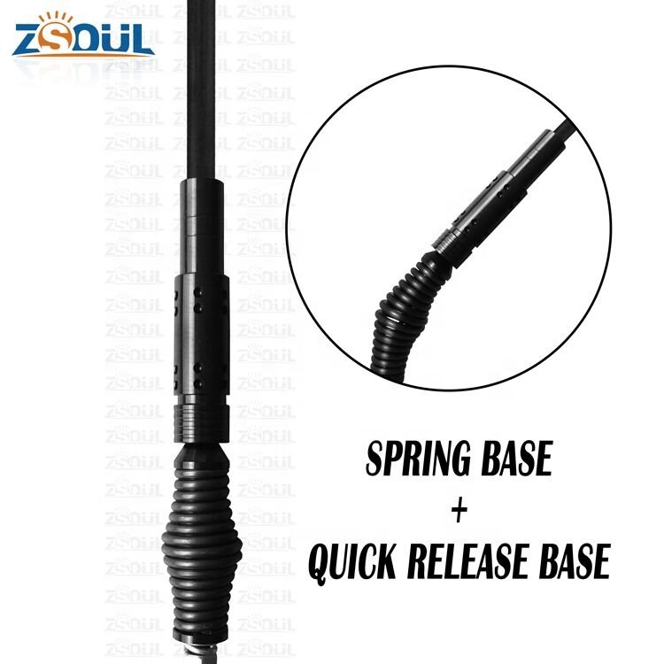 6ft LED Lighted Antenna With Fiberglass Tube Car Flag Pole Light With Spring Quick Release Mount and Mining Flag