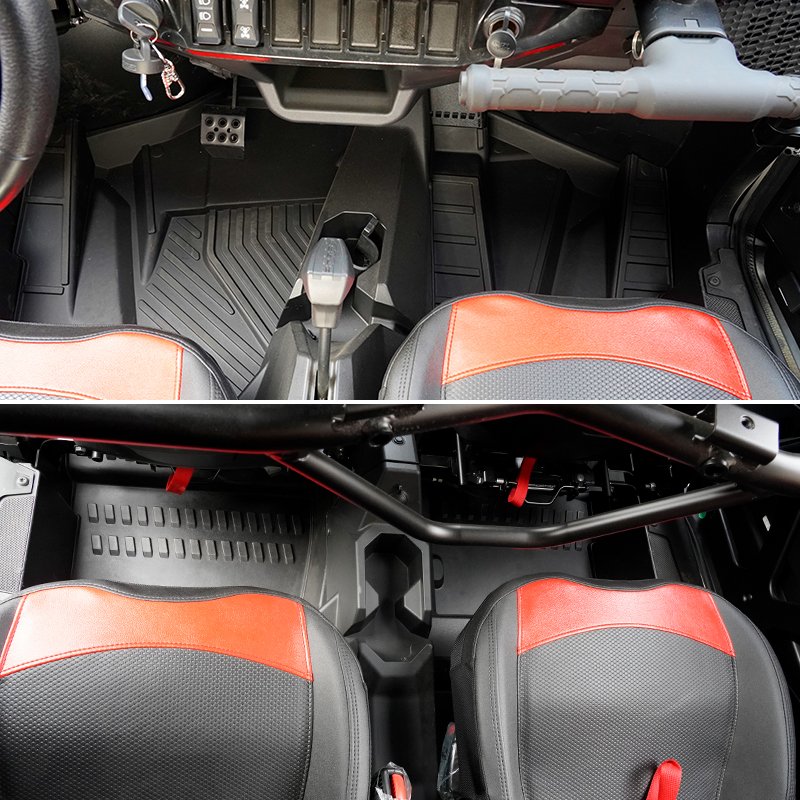 Yongjin ATV/UTV Parts & Accessories Front and Rear Row TPE Floor Liners Floor Mats for Polaris RZR XP 4 1000 2024year