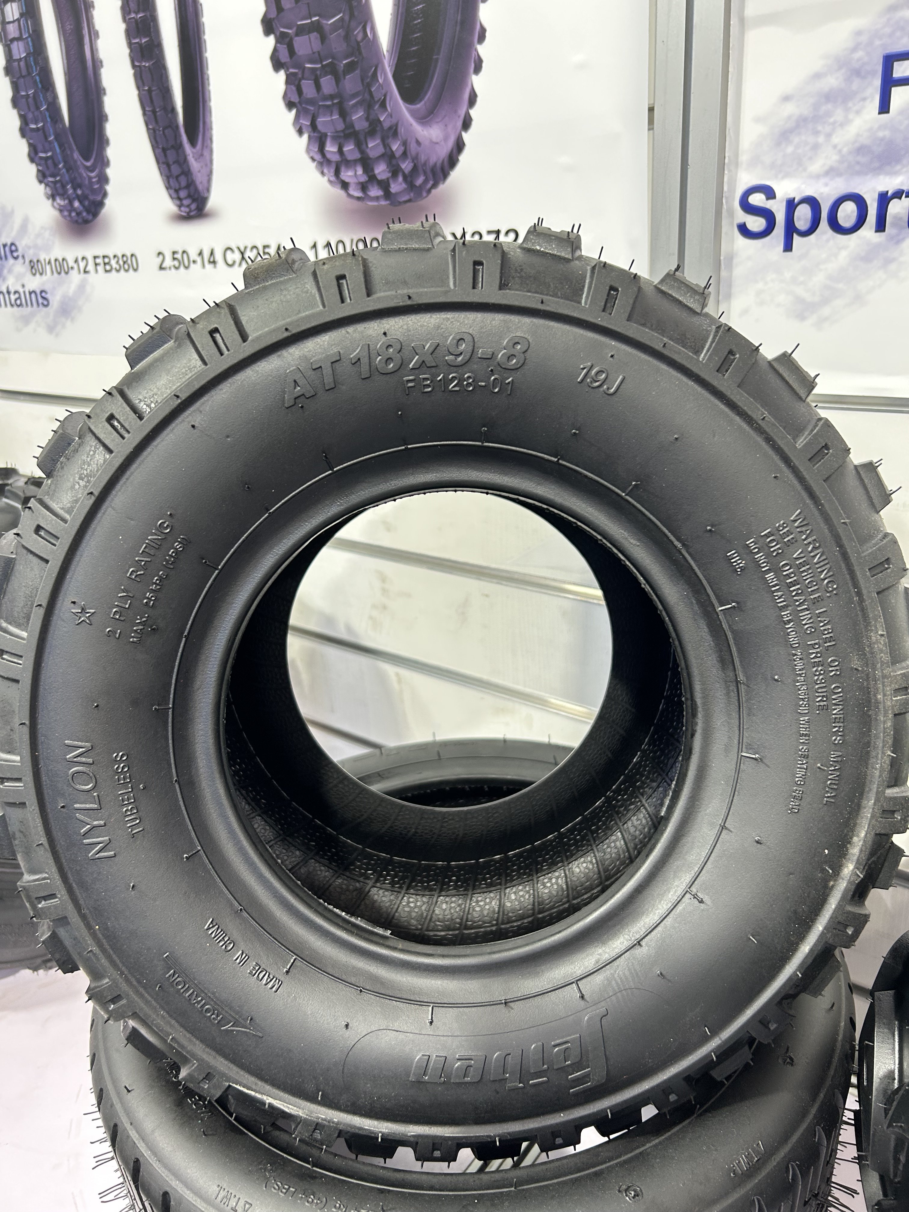CHINA MADE Super Quality Feiben Brand Tire Factory Motorcycle ATV Tyre 18X9-8 FB128
