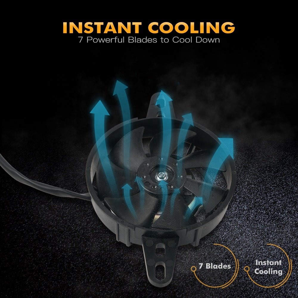 NiceCNC Motorcycle ATV 12V 5000 RPM Electric Radiator Cooling Fan for KTM EXC 300 Husqvarna GASGAS BETA Honda Yamaha Kawasaki