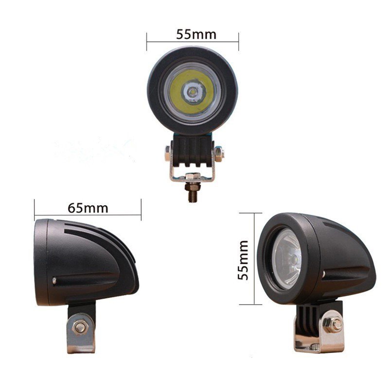 Small 2" 10W LED Work Light Spotlight Flood Round White 6500K Car Driving Fog Auxiliary Light for Off Road 4x4 ATV Motorbike