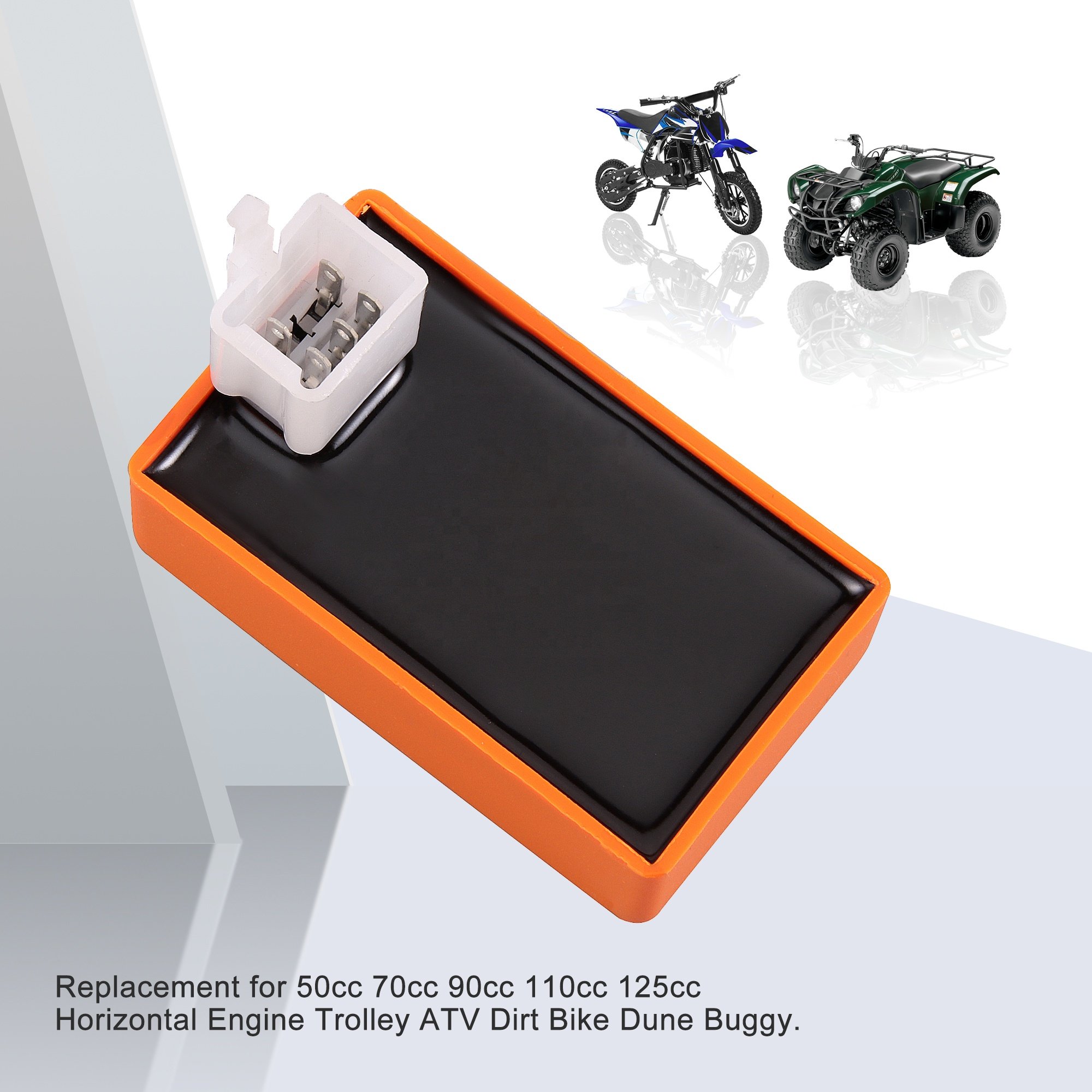 GOOFIT CDI 5 Pin Ac Modified Orange Replacement for 50cc 125cc Horizontal Engine Off-Road Vehicle Trolley ATV
