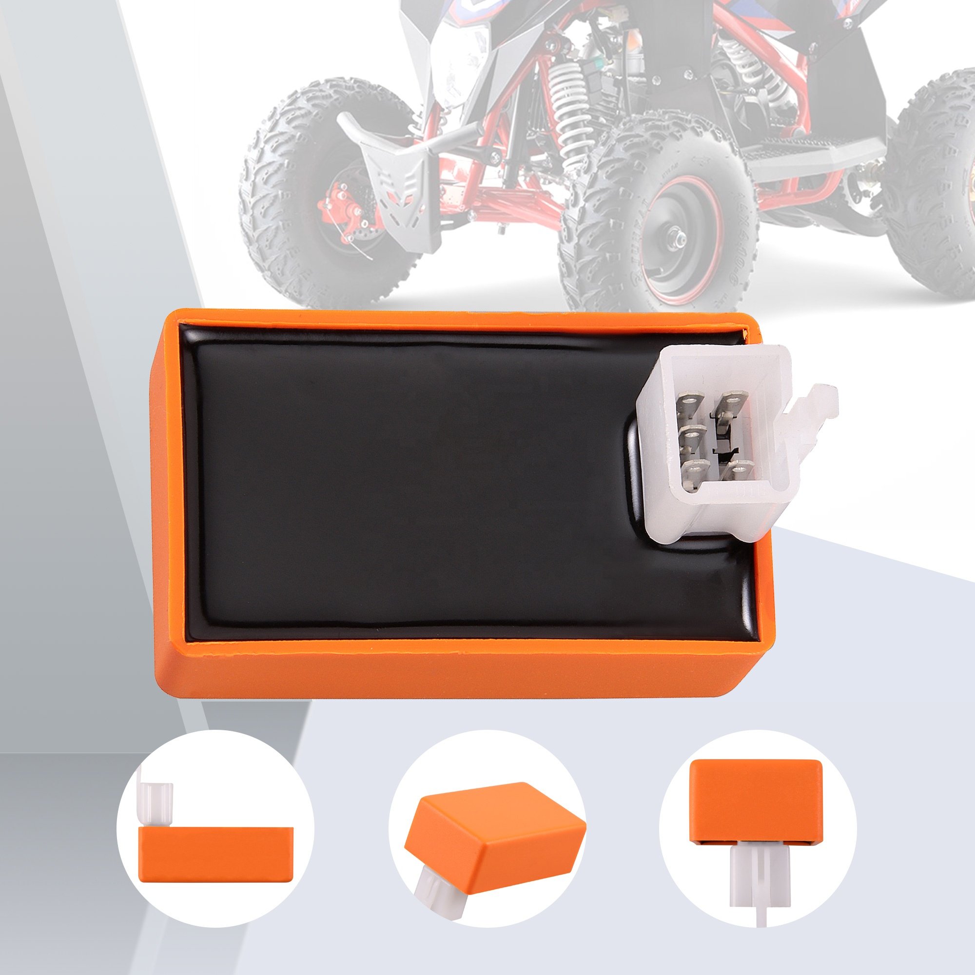 GOOFIT CDI 5 Pin Ac Modified Orange Replacement for 50cc 125cc Horizontal Engine Off-Road Vehicle Trolley ATV