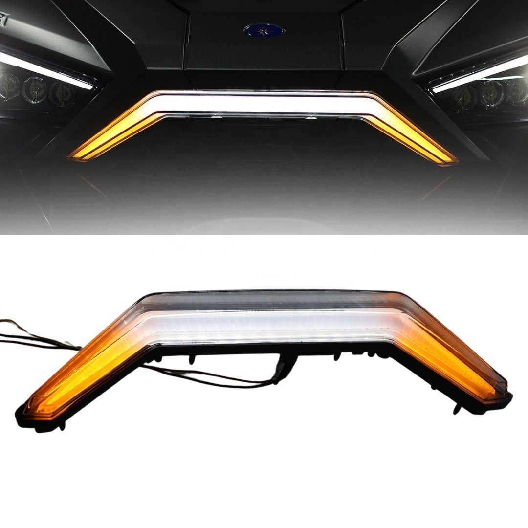 TIYPEOR UTV ATV Front Accent Light LED Center Grill Yellow Turn Signal Light for Polaris RZR PRO XP / 4 2020-2021 RZR PRO R 2022