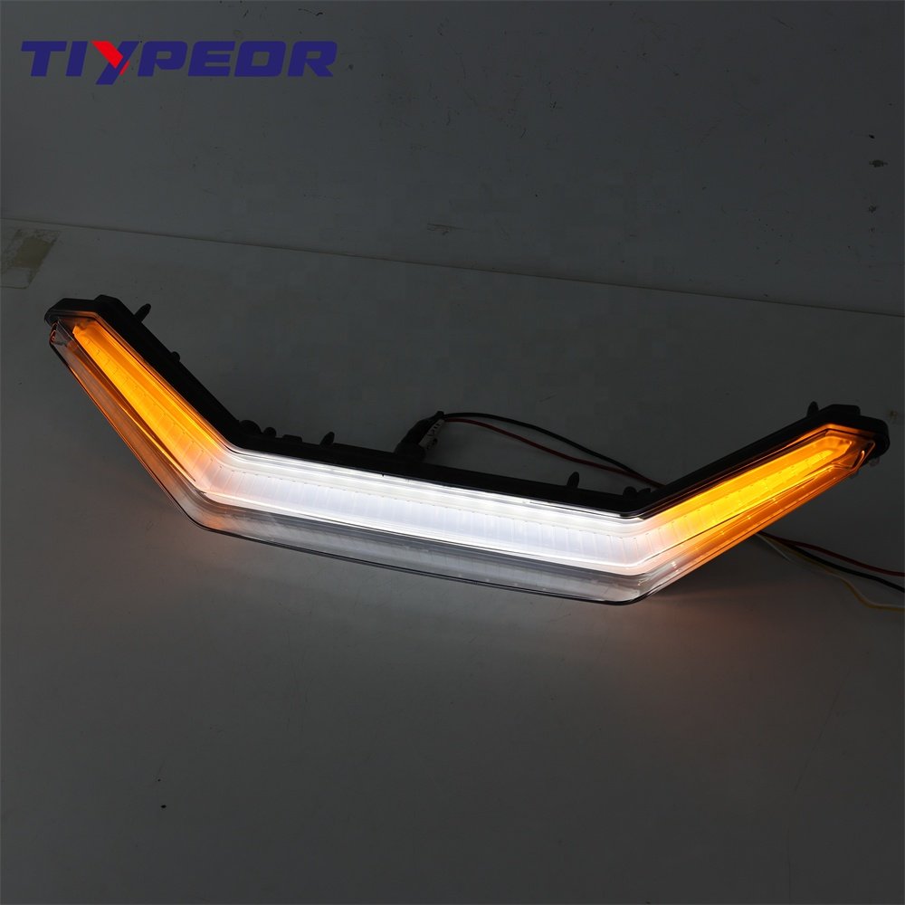 TIYPEOR UTV ATV Front Accent Light LED Center Grill Yellow Turn Signal Light for Polaris RZR PRO XP / 4 2020-2021 RZR PRO R 2022
