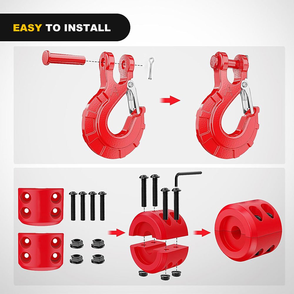 Oem Off Road Atv Utv Forged Auto Accessories Trailer Tow Hook Winch Stopper Protect Cable Hook Stopper Car Accessories for Jeep
