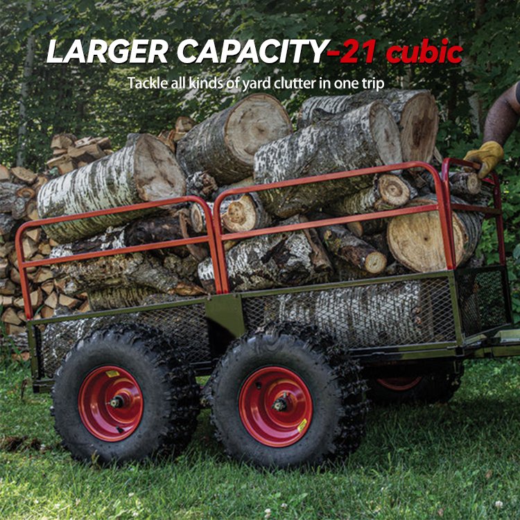 Small Atv Tow Behind Trailer Telescopic Climbing Trailer Agricultural With Foldable Sides Cage Trailer